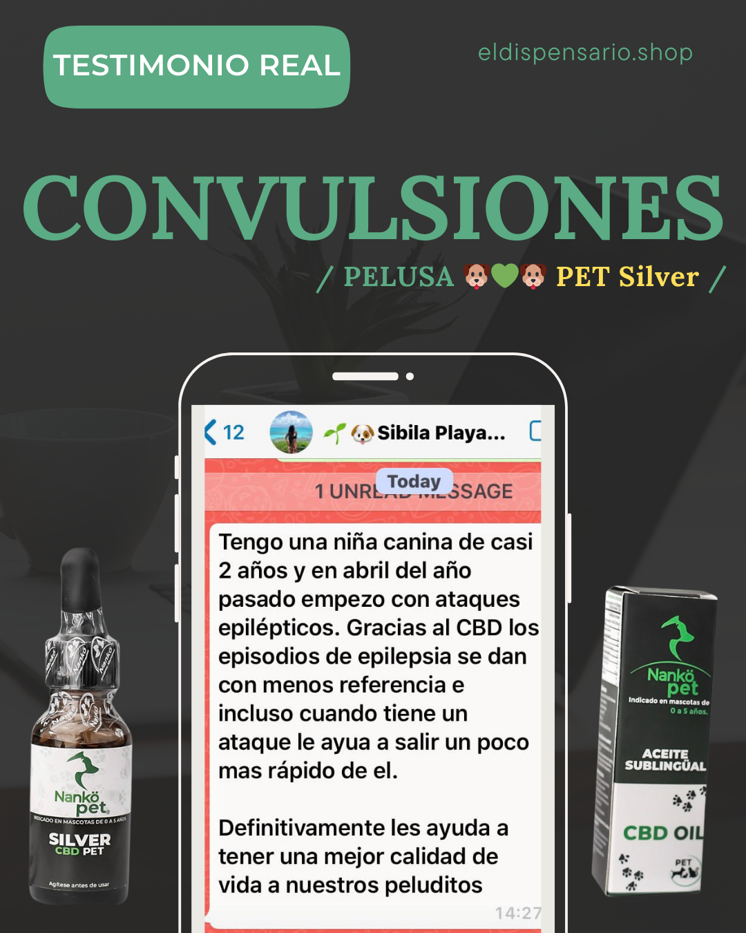 ACEITE SUBLINGUAL PARA MASCOTAS CBD PET SILVER NANKÖ