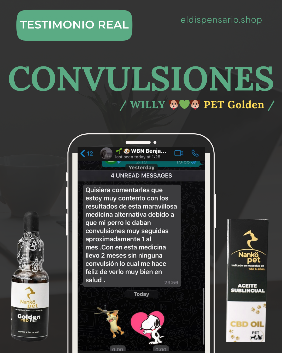 ACEITE SUBLINGUAL PARA MASCOTAS CBD PET GOLDEN NANKÖ