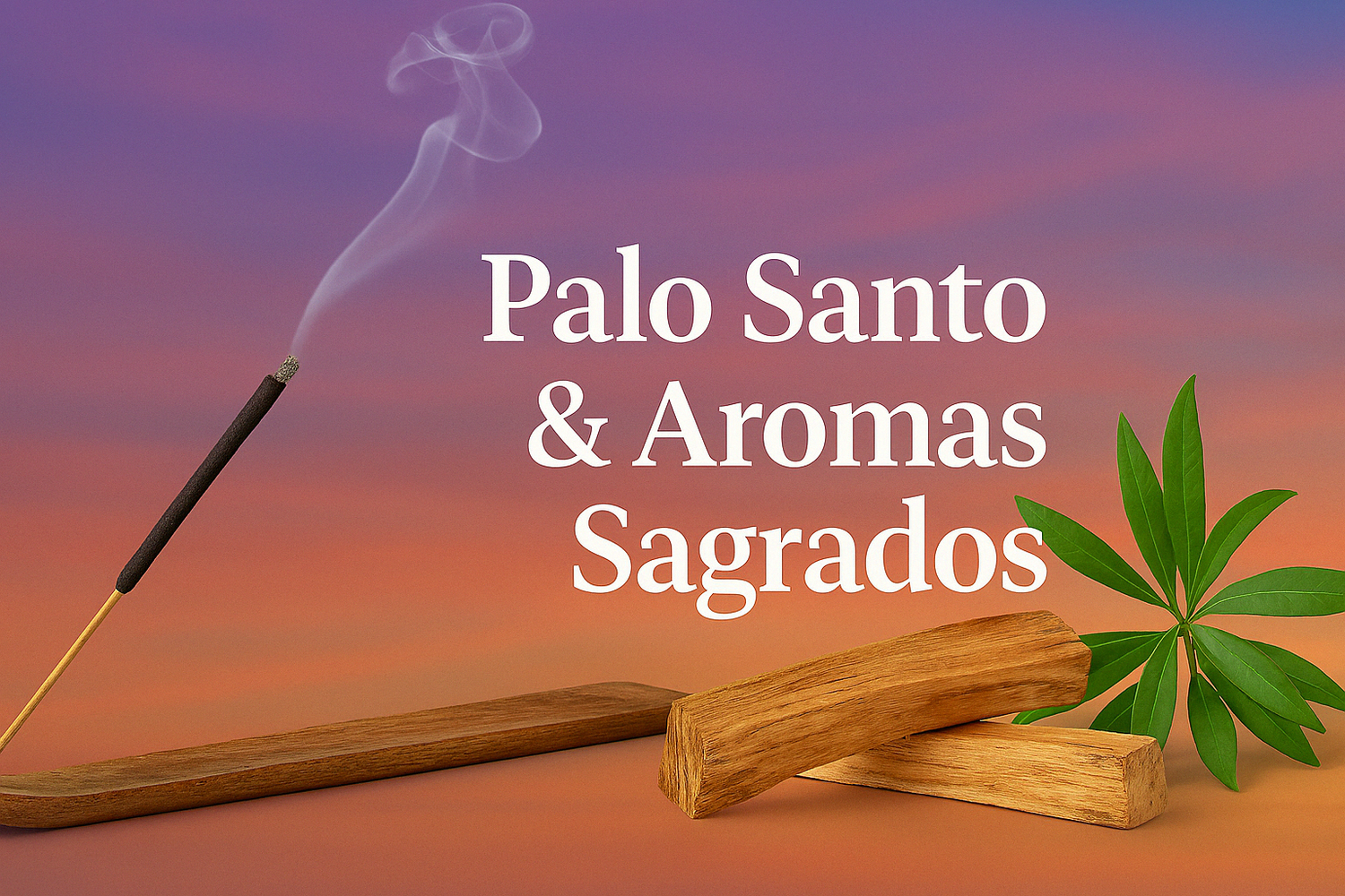 Palo Santo natural en presentación de madera e incienso para rituales, limpieza energética y sanación espiritual.