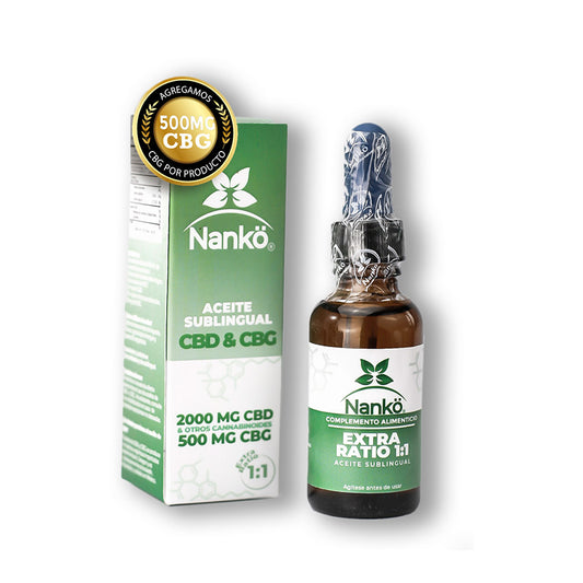 ACEITE SUBLINGUAL EXTRA RATIO 1:1 & CBG NANKÖ