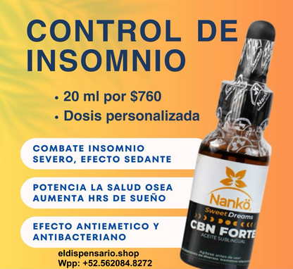 CBN Forte – Aceite Sublingual para Insomnio, Sueño Profundo y Relajación Natural | NANKÖ