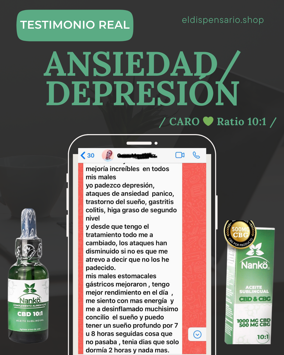 Aceite Sublingual Nankö CBD 10:1 CBG | Bienestar Natural y Equilibrio Diario
