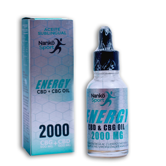 Aceite Sublingual ENERGY 2000 NanköSport | CBD y CBG para energía física, claridad mental y resistencia deportiva 
Suplemento deportivo natural para energía y enfoque