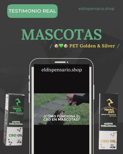 ACEITE SUBLINGUAL PARA MASCOTAS CBD PET GOLDEN NANKÖ